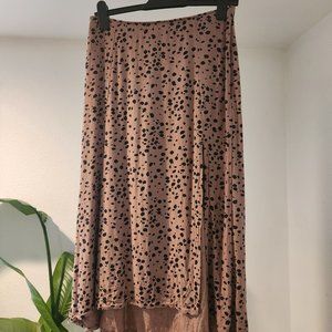 Abercrombie Tan Midi Skirt with Slit